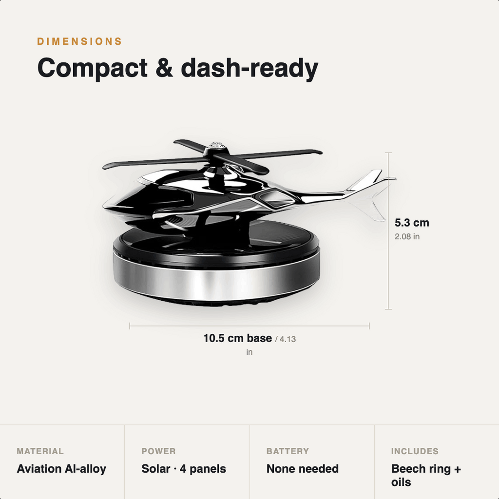 Solar Helicopter Air Freshener – Silent Spinning Aromatherapy